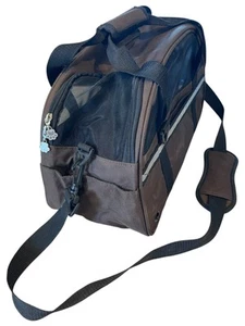 Pet Carrier for Small Dog or Cat 15 x 7 inch Boots & Barkley Brand Brown & Black - Picture 1 of 11