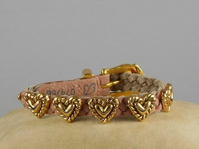 Brighton Gold Plated ROPED HEART BRAID Pink Sand Wrist Wrap Bandit Bracelet - Image 1 of 3