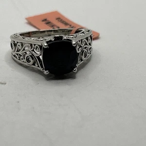 New with tags Sterling Silver Ring with Dark Blue Stone Size 5 - Picture 1 of 9