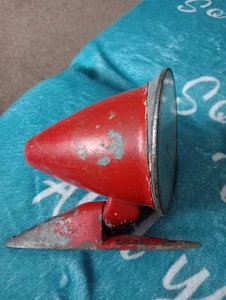 Bullet Style Red/White Wing Mirror 1950,S/1960,S Old Spares/Repair - Picture 1 of 7