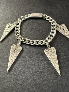 PIANEGONDA *LOVE SICK* CHAIN Sterling Silver BRACELET HEART Charms 7" Italy G10 - Picture 1 of 11
