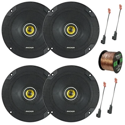 4x Altavoces coaxiales bidireccionales Kicker 6.5" 300 vatios, 2x Arnés de altavoces, Cable de altavoz Foto 1 de 4