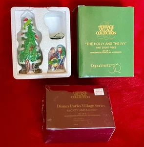 DEPT 56 DISNEY PARKS HERITAGE VILLAGE SERIE MICKEY UND MINNIE FIGUR STECHPALME - Bild 1 von 5