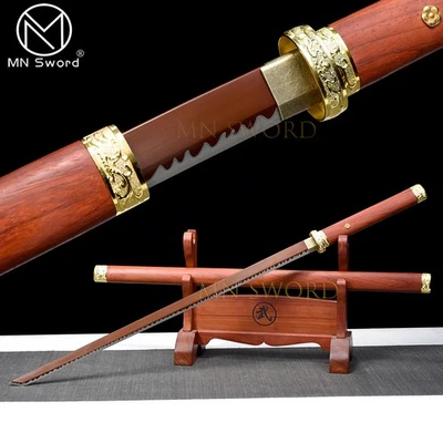 Red Blade Japanese Ninja Sword Carbon Steel Chinese Tang Dynasty Dao Shirasaya - Image 1 of 4