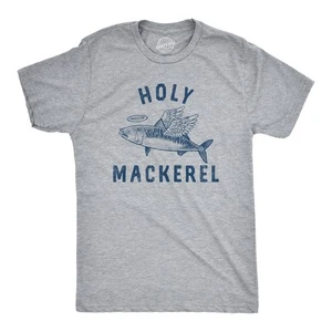 Camiseta para hombre Holy Mackerel divertida ángel halo pez bendito diciendo broma camiseta para - Imagen 1 de 7