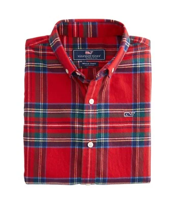 Camisa ballena franela a cuadros alegre Vineyard Vines rojo calipso para niños XL 18 vacaciones Foto 1 de 4