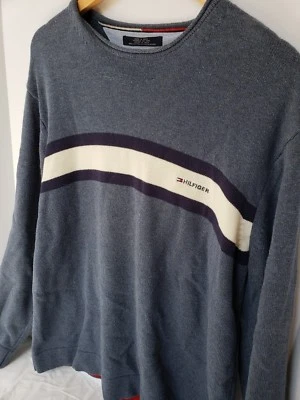 Suéter Pullover Tejido Tommy Hilfiger Vintage Años 90 Logo Deletrear Para Hombre Grande Y2K Foto 1 de 4