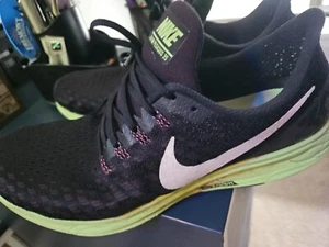 Nike zoom Pegasus 35 men's size 12 used all black florescent light green sole - Picture 1 of 3