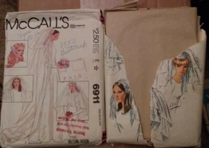 Patterns: McCall's Bridal Dress & Veil #6911 + Simplicity Bridal Veil #6846 - Picture 1 of 2
