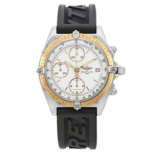 Breitling Chronomat Steel 18K Yellow Gold White Dial Automatic Men Watch D13047 - Picture 1 of 5