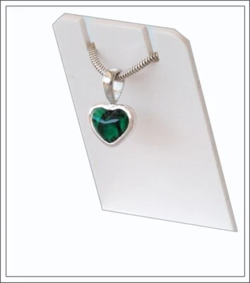 Trapiche Smaragd Herz-  Anhänger Weißgold-hypnotische Erscheinung von Greenfire - Bild 1 von 4