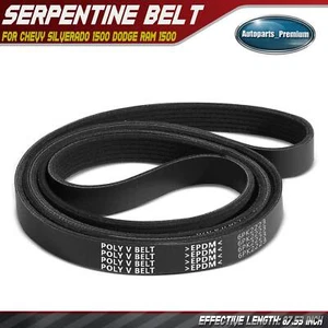 87.53" Serpentine Belt for Chevy Silverado 1500 Dodge Ram 1500 Durango Cadillac - Picture 1 of 9