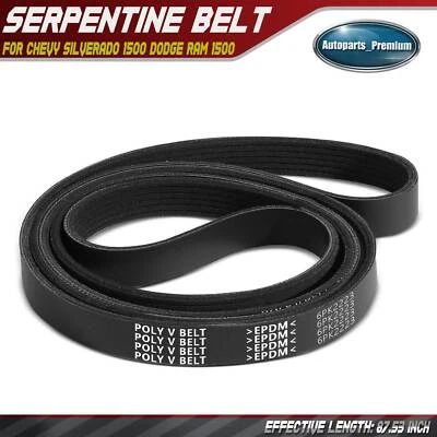 87.53" Serpentine Belt for Chevy Silverado 1500 Dodge Ram 1500 Durango Cadillac - Image 1 of 4