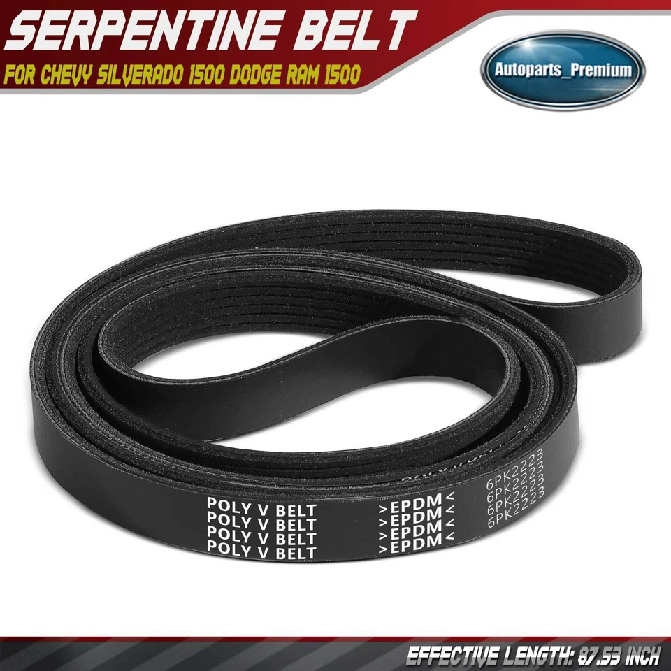 87.53" Serpentine Belt for Chevy Silverado 1500 Dodge Ram 1500 Durango Cadillac - Image 1 of 4
