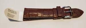 HIRSCH EARL ALLIGATOR LEATHER STRAP LARGE - BROWN - Picture 1 of 4