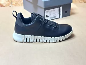 ecco GRUUV M Black on White Size 5-5.5 Mens Leather Sneaker Shoes - Picture 1 of 7