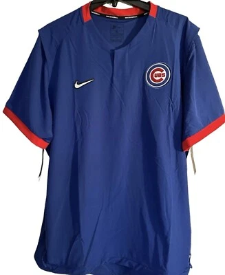 Chicago Cubs NIKE AUTHENTIC MLB Pullover Bench Jacket - Large - Image 1 of 4