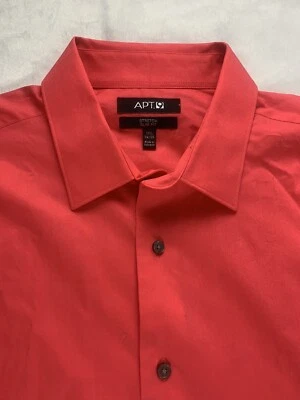 Camisa de vestir APT.9 STRETCH SLIM FIT rosa intenso para hombre 2XL XXL 17 1/2 34/35 Foto 1 de 4