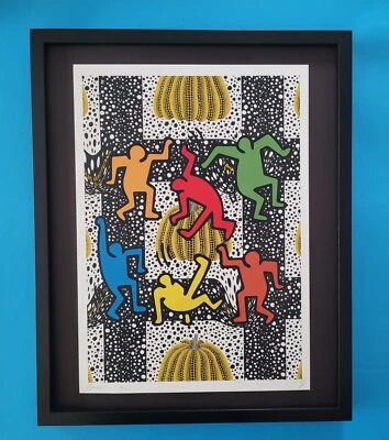 DEATH NYC Firmado a Mano GRAN Impresión Enmarcada 16x20 pulgadas Certificado de Autenticidad Haring Kusama Graffiti + Foto 1 de 4