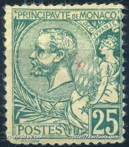 MONACO PRINCE ALBERT N° 16 NEUF * AVEC CHARNIERE COTE 350€ A VOIR - Picture 1 of 2