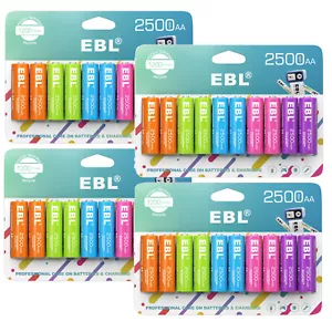EBL 10pcs/Pack 1.2V Rechargeable Ni-MH AA Batteries 2500mAh Lot Double A Battery - Picture 1 of 7