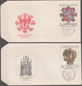 TSCHECHOSLOWAKEI SC # 1817-8 FDC 2ER SET KOMPLETTES WAPPEN, RELIGION - Bild 1 von 1