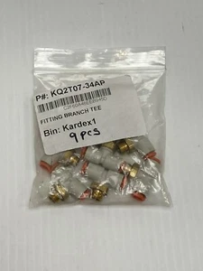 SMC KQ2T07-34AP (Pkg of 9) Male Branch Tee 1/4" Tube x 1/8" MNPT Face Seal - Picture 1 of 4