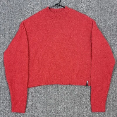 Superdry Suéter Mujer 10 Rojo Mezcla Lana Alpaca Cuello Simulado Recortado Pullover Foto 1 de 4