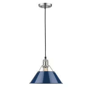 Golden Lighting 3306-M PW-NVY Orwell Pendant, Pewter with Navy Blue Shade- Pe... - Picture 1 of 1
