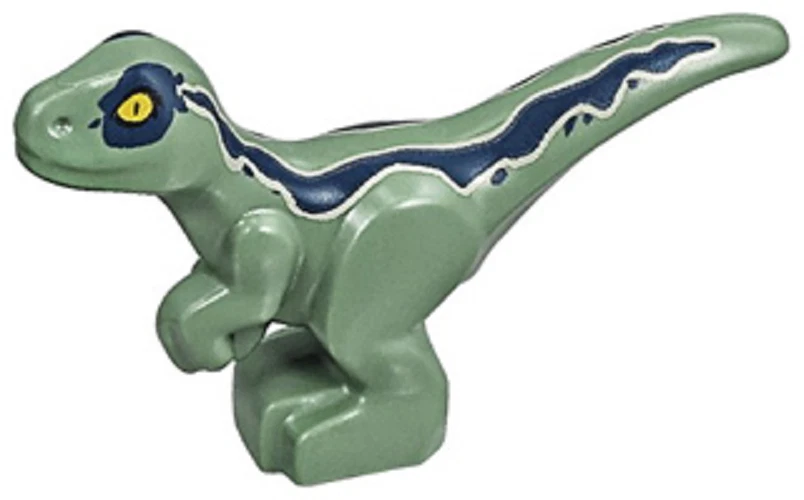 LEGO Minifigura Dinosaurio Bebé Verde Azul Raptor T Rex Criatura Mascota Jurásico Foto 1 de 1