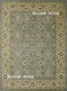 100% Wool Rug | Hand Tufted Pottery Barn Mallika Blue Living Room Area Rug - Picture 1 of 5