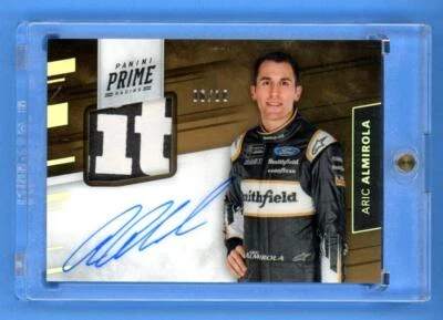 Aric Almirola Rookie Auto 6/10 2018 Panini Prime Autograph Materials Holo - Image 1 of 2