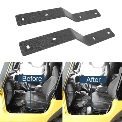 Driver Side Seat Adapter Bracket Fit for Jeep Wrangler TJ 97-06 2 DR Steel Black - Image 1 of 4