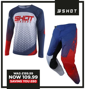 NEW SHOT DELTA ADULTS MOTOCROSS MX ENDURO PANT JERSEY COMBO KIT - BLUE RED 30" S - Picture 1 of 3