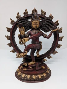 Estatua de resina Shiva Nataraj/Nataraja: Nepal hinduismo hindú murti grande rojo/blanco - Imagen 1 de 4