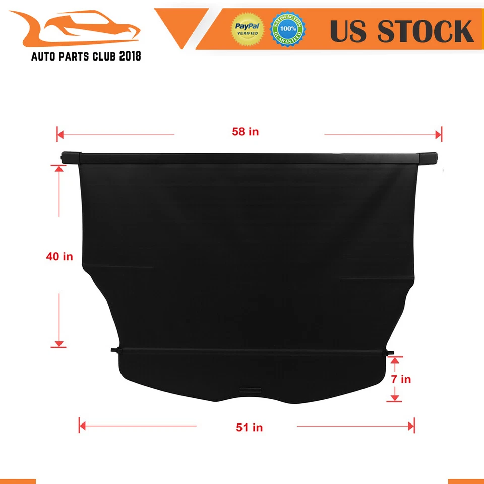 Trunk Cargo Cover Shield Shade Retractable For Acura MDX 2007-2011 2012 2013 V6 Foto 1 de 4