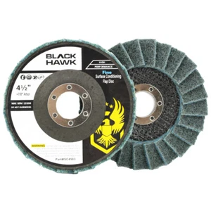 10 Pack - 4-1/2" x 7/8" Black Hawk Surface Conditioning Flap Discs, Blue - Fine - Picture 1 of 4