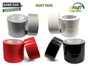 NASTRO STOFFA IMPERMEABILE DUCT GAFFA GAFFER 50mm x 50m NERO FORTE, ARGENTO - Foto 1 di 12