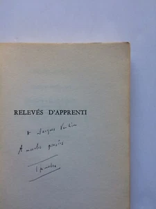 " Relevés d'apprenti " avec ENVOI de Pierre BOULEZ, Edit° du Seuil 1966 - Picture 1 of 2