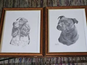 Dogs Mike Sibley Signed Pictures X 2 Framed. - Picture 1 of 9