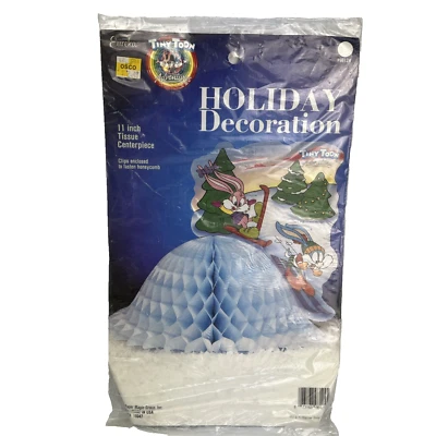 Vtg 1991 Looney Tiny Toon Honeycomb Christmas Honeycomb Centerpiece Warner Bros - Image 1 of 4