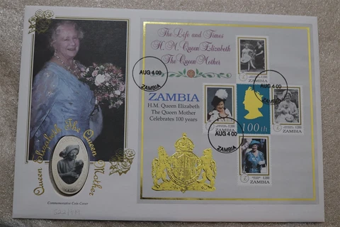 🧭 🇿🇲 ZAMBIA 4000 KWACHA 2000 MAXI COVER QUEEN MOTHER B64 #16 Cover