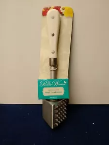 Pioneer Woman Cast Aluminum Meat Tenderizer with White Handle 11" Long 3 Sided - Picture 1 of 9
