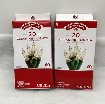 Holiday Time~20 Clear Mini Lights~Christmas~Wedding~Crafts~NIB~Sold In Sets Of 2 - Image 1 of 4