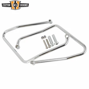 1/2" Chrome Saddlebag Bracket Supports Fit For Harley Sportster XL 2004-2016 New - Picture 1 of 5
