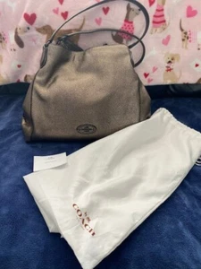 COACH Metallic Gold shoulder Hobo Purse bag #33520 - Picture 1 of 7