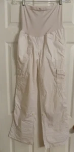 Women's White Motherhood Maternity Adjustable Length Pants Size M - Picture 1 of 6