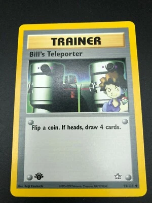 Bill's Teleporter 1st Edition 91/111 Neo Genesis Pokemon TCG Card NM 2000 - Image 1 of 2