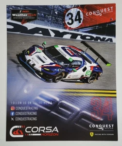2025 CONQUEST RACING #34 FERRARI Hero Card Rolex 24 Hours at Daytona - SIGNIERT - Bild 1 von 2