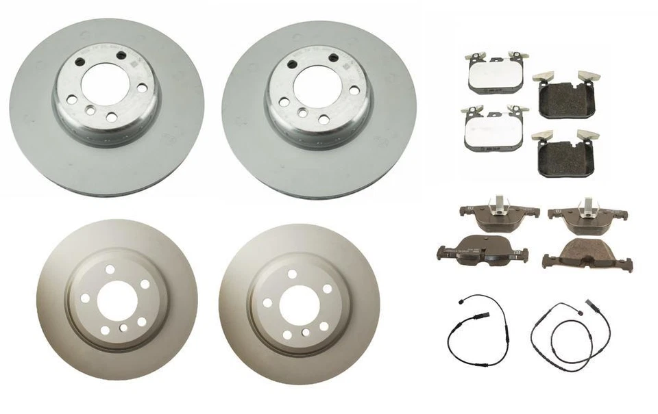 Kit de pastillas de freno de disco y rotor originales OEM delanteros y traseros 340 mm/330 mm para BMW Foto 1 de 1